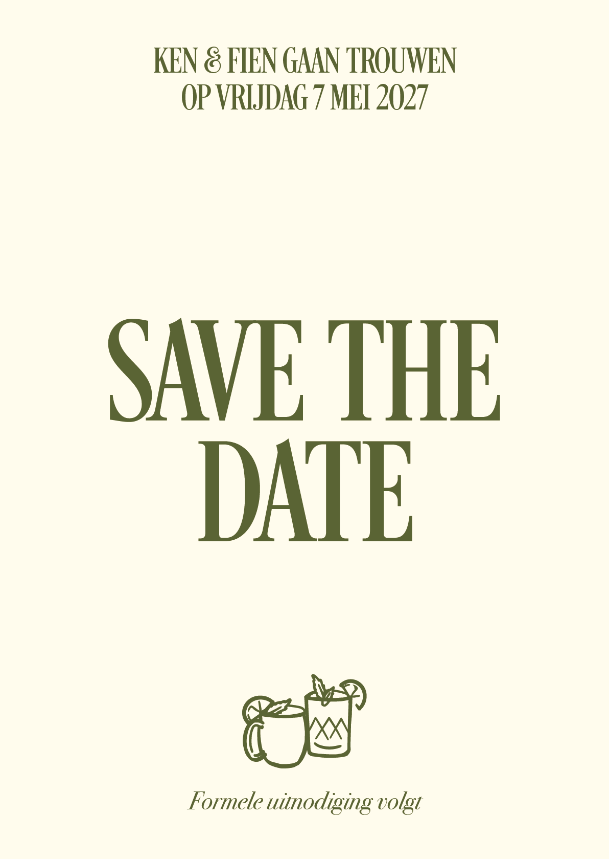 Save the Date — Ken & Fien gaan trouwen op vrijdag 7 mei 2027